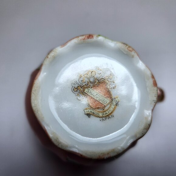 Shafford Pitcher Creamer Hand Painted Japan Pink with Green Leaves Gold Lustre - Picture 9 of 9